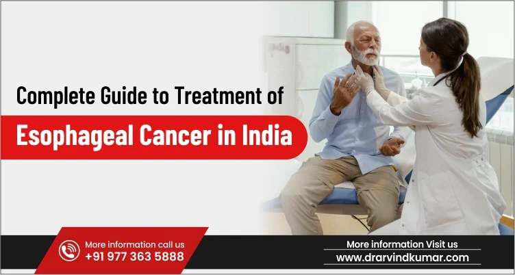 Doctor examining an older patient during an esophageal cancer consultation