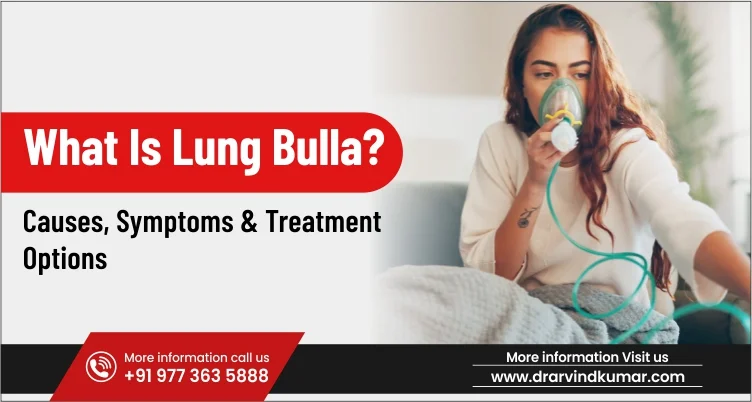 Patient using a nebulizer mask while being evaluated for lung bulla symptoms
